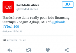 GTBank CEO Segun Agbaje admits banks have not done enough to support SMSEs [via @RedMediaAfrica]